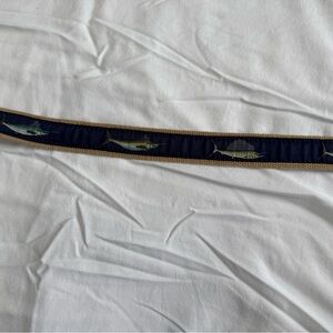 Navy Fish Pattern Belt 32